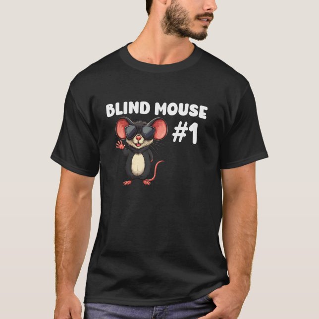Blind Mus #1 Cool Mus Illustration T Shirt (Framsida)
