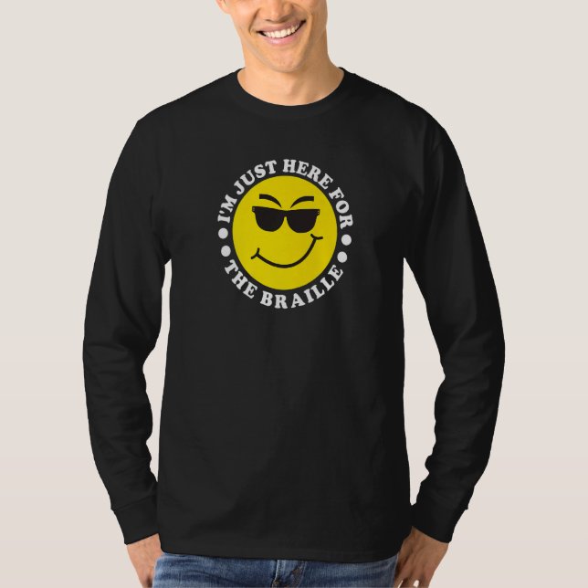 Blind People Humor Braille Reader Blind Guy Humoro T Shirt (Framsida)