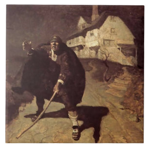“Blind Pew” piratkonst av NC Wyeth Kakelplatta