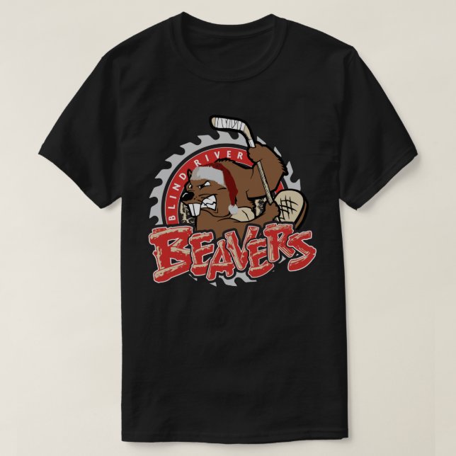 Blind River Beavers Sticker T Shirt (Design framsida)