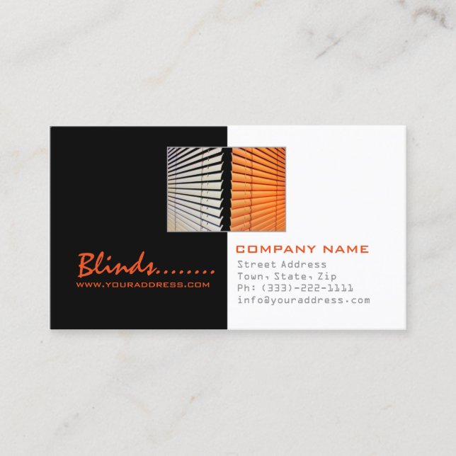 Blind Store Windows Mode Black & White Card Visitkort (Framsida)