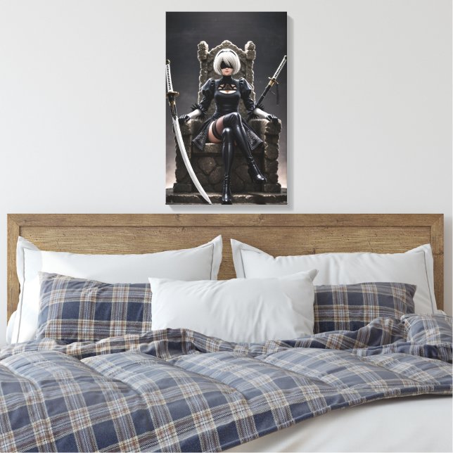 Blind Throne - Mörk Fantasy Gothic Warrior Canvas (Insitu (sovrum))