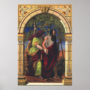 Blind Tobit och hustru Anna, gammal religion Poster