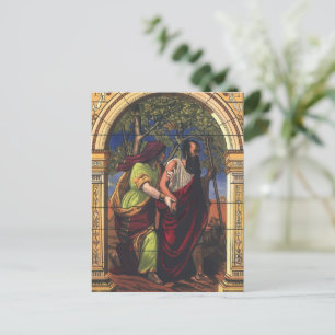 Blind Tobit och hustru Anna, gammal religion Vykort