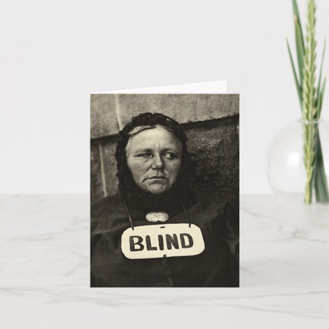 Blind Woman, New York 1917 Kort (Framsida)