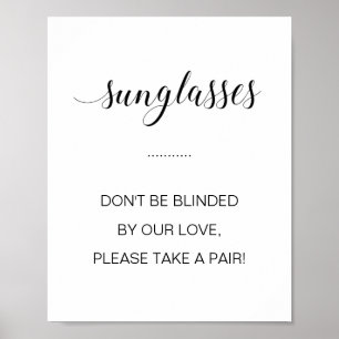 Blinda inte av våra solglasögon i Kärlek Bröllop Poster