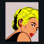 Blindad flicka Pop Art Woman Vintage Tecknad Girl  Poster<br><div class="desc">Blindad flicka Pop Art Woman Vintage Tecknad Girl Popart-kvinna blonde modell Poster Anime Tecknad Tecknad Fiction Manga</div>