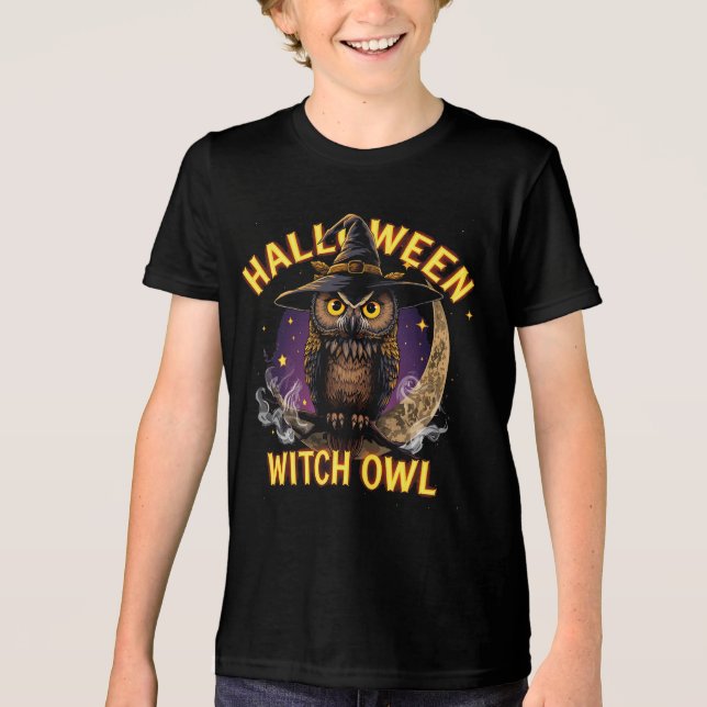 Blindad Uggla-grafik för Magic Halloween T Shirt (Framsida)