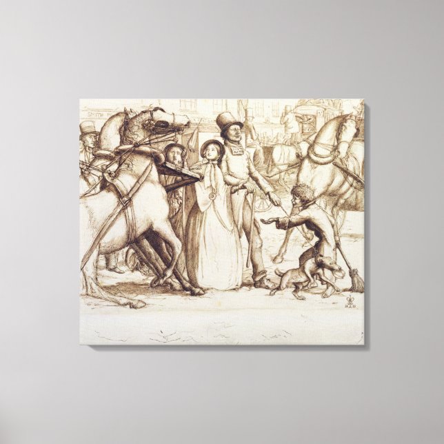 Blinden Man, 1853 (penna, bläck, tvätta och grafit Canvastryck (Framsida)