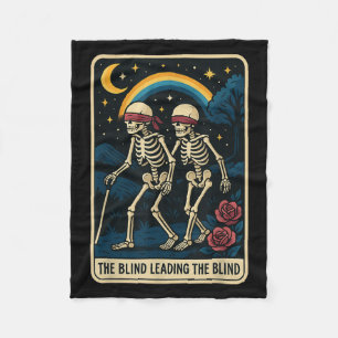 Blinden som leder Blindens roliga Tarot Card-skele Fleecefilt