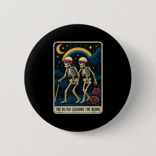 Blinden som leder Blindens roliga Tarot Card-skele Knapp