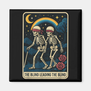Blinden som leder Blindens roliga Tarot Card-skele Magnet