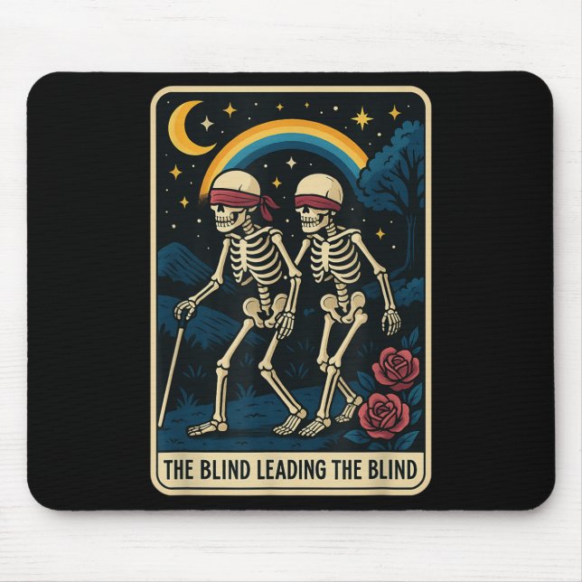 Blinden som leder Blindens roliga Tarot Card-skele Musmatta (Framsidan)