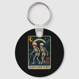 Blinden som leder Blindens roliga Tarot Card-skele Nyckelring