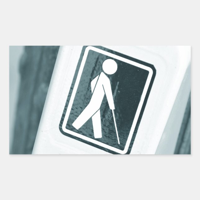 Blindens teckendesign rektangulärt klistermärke (Framsida)