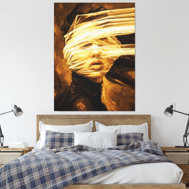 Blindfolded Woman – Surreal Oil Art Canvastryck (Insitu (sovrum))