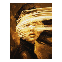 Blindfolded Woman – Surreal Oil Art Fototryck