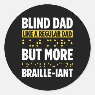 Blindhet hos Blind People Blind Person Braille Re Runt Klistermärke