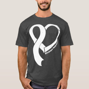 Blindhet Medvetenhet om Hökar Kärlek Heart Ribbon T Shirt