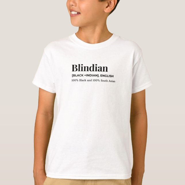 Blindian Black and South Asian shirt T Shirt (Framsida)