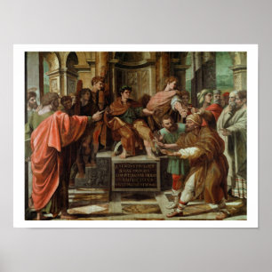 Blindningen av Elymas (tecknaden för Sistine Ch Poster