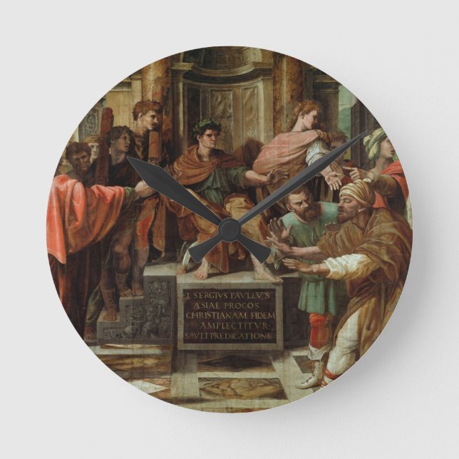 Blindningen av Elymas (tecknaden för Sistine Ch Rund Klocka (Framsida)