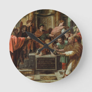 Blindningen av Elymas (tecknaden för Sistine Ch Rund Klocka