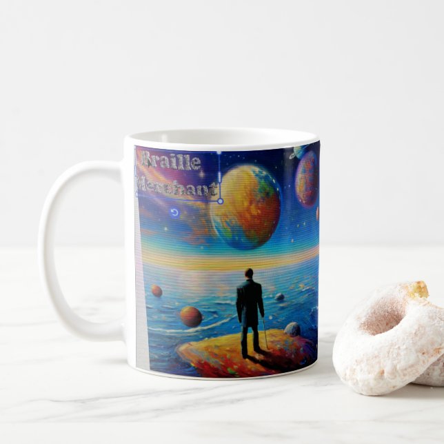 blindskrift merch kaffemugg (Med munk)