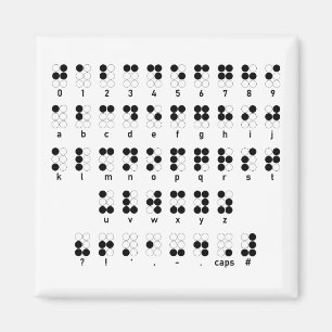 Blindskriftalfabetblinden märker symbol magnet