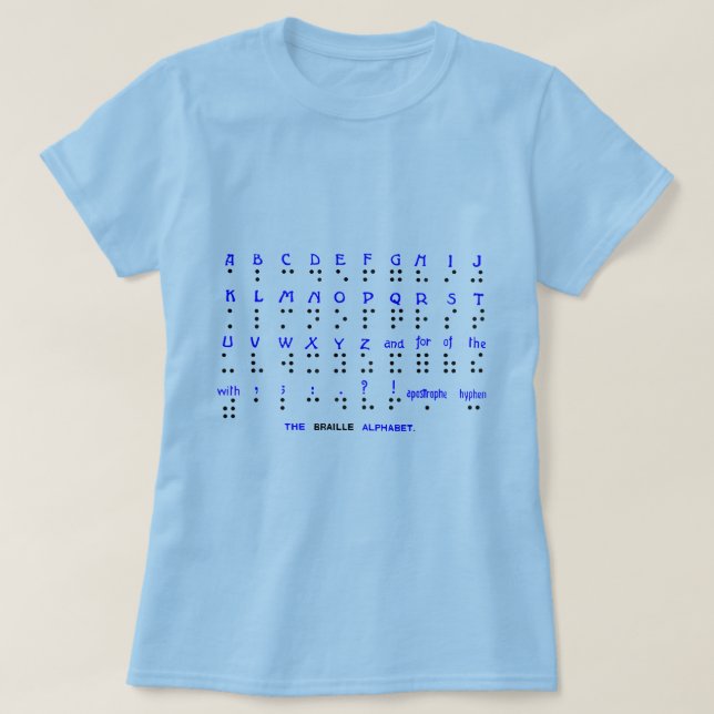 Blindskriftalfabetet Tee (Design framsida)