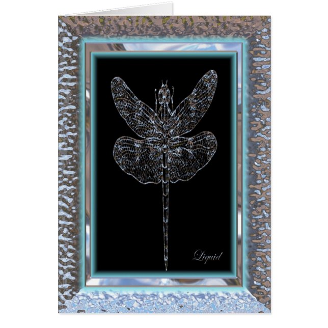 Blindsticka slända hälsningskort (Framsidan)