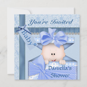 Bling & ADORABLE Baby Shower BOY Inbjudningar