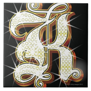 Bling alfabet K Kakelplatta
