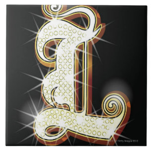 Bling alfabet L Kakelplatta