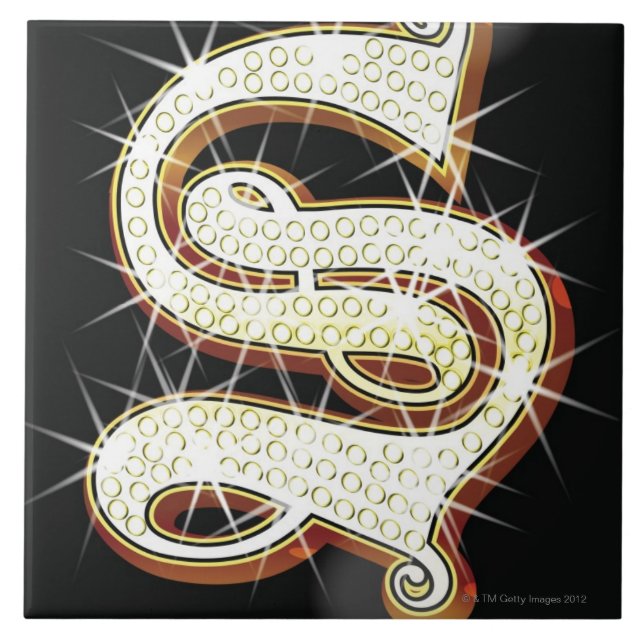 Bling alfabet S Kakelplatta (Framsidan)