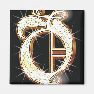 Bling alfabetnolla magnet