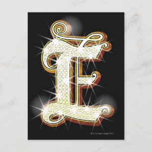Bling alphabet E Vykort