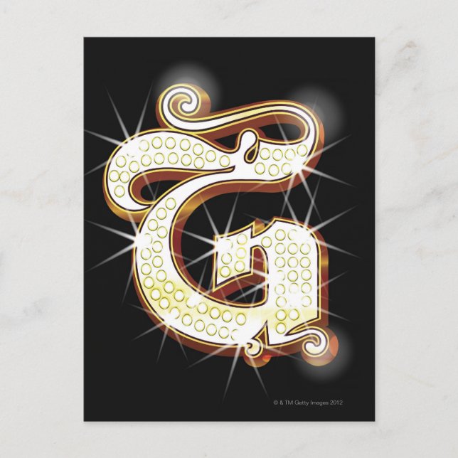 Bling alphabet G Vykort (Framsida)