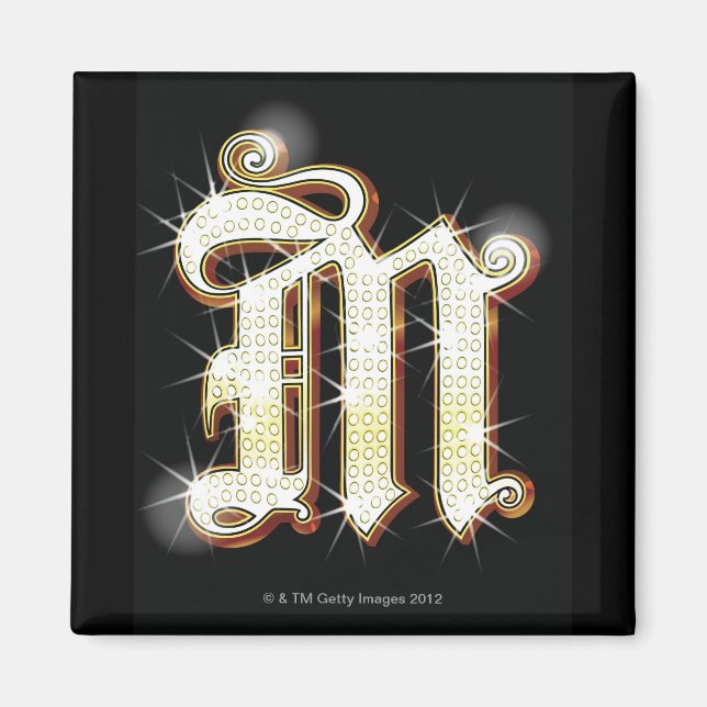 Bling alphabet M Magnet (Framsidan)