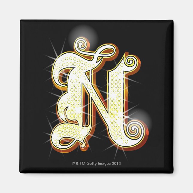 Bling alphabet N Magnet (Framsidan)