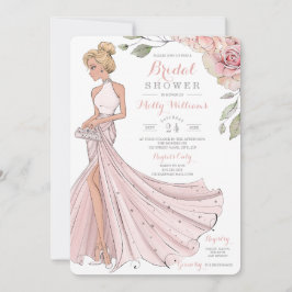 Bling and Glitter Girl Bride Möhippa Inbjudningar