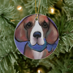 Bling Beagle     Julgransprydnad Keramik