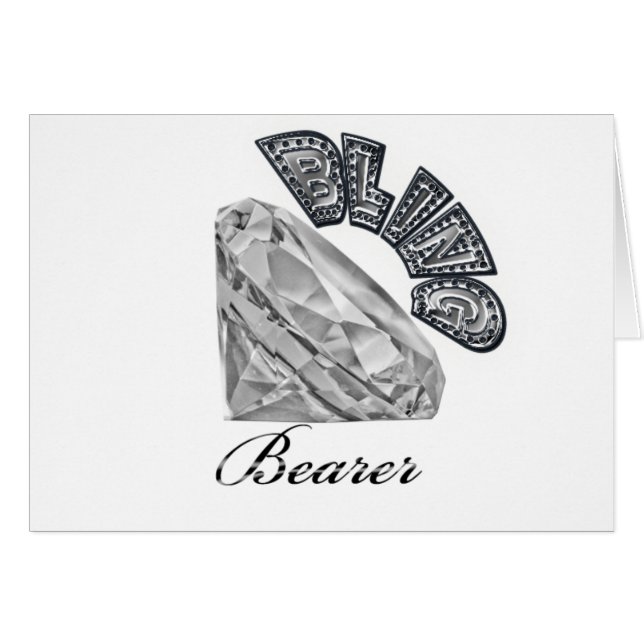 Bling Bearer Bröllop Gift Hälsningskort (Framsidan Horizontal)