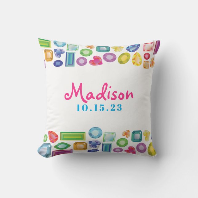 BLING BLING Gemstone Background Party Pillow Kudde (Framsida)