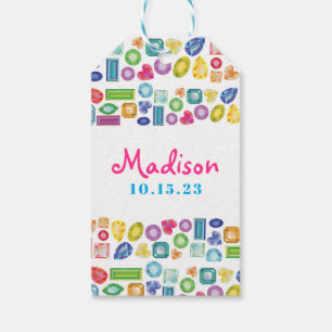 BLING BLING Gemstone Birthday Bat mitzvah Gift Presentetikett
