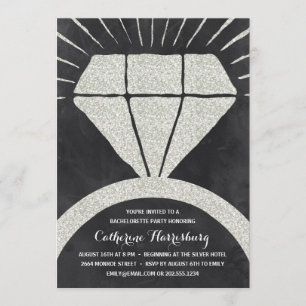 Bling Bling   Glitter-Look Bachelorette party Inbjudningar