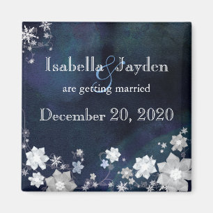 Bling Bling vinterbröllop spara datum Magnet