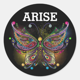 Bling Butterfly Sticker Runt Klistermärke