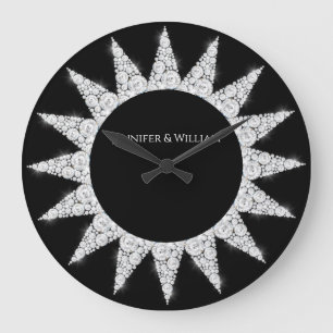 Bling Diamonds Elegant bröllop Gift Anpassningsbar Stor Klocka