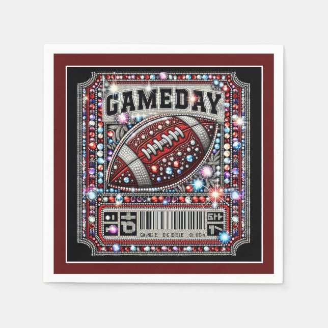 Bling Football Party Big Game Bowl Game Pappersservett (Framsidan)